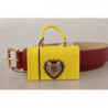 Cintura con fibbia DEVOTION in pelle rossa gialla - 75 CM / 30 INCHES