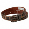 Cintura fibbia pelle goffrata leopardo marrone - 75 CM / 30 INCHES