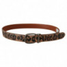 Cintura fibbia pelle goffrata leopardo marrone - 75 CM / 30 INCHES
