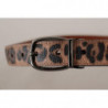Cintura fibbia pelle goffrata leopardo marrone - 75 CM / 30 INCHES