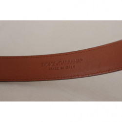 Cintura fibbia pelle goffrata leopardo marrone - 75 CM / 30 INCHES