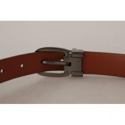 Cintura fibbia pelle goffrata leopardo marrone - 75 CM / 30 INCHES
