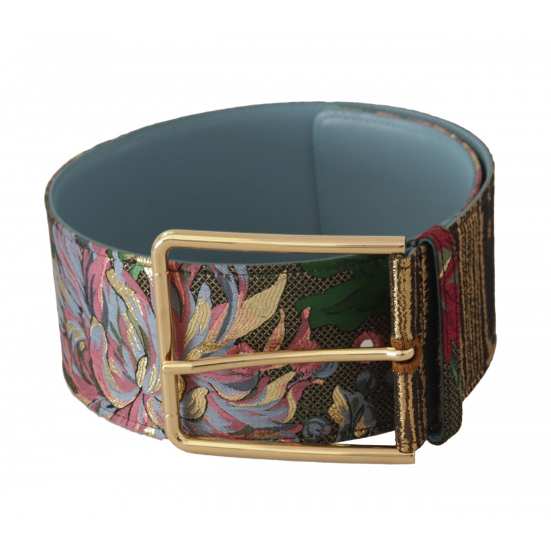 Cintura fibbia logo ricamato floreale pelle multicolore - 70 CM / 2