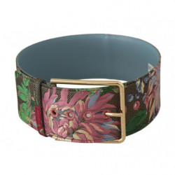 Cintura fibbia logo ricamato floreale pelle multicolore - 70 CM / 2
