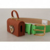 Cintura cuffie micro borsa Devotion Heart pelle verde - 70 CM / 28