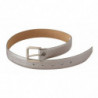 Cintura fibbia metallo pelle color argento metallizzato - 65 CM / 2