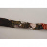 Cintura fibbia metallo dorato floreale pelle larga multicolore - 75