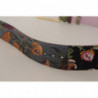Cintura fibbia metallo dorato ricamato pelle multicolore - 75 CM /