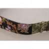 Cintura fibbia metallo dorato ricamato pelle multicolore - 75 CM /