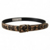 Cintura fibbia metallo color bronzo stampa leopardata pelle marrone
