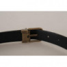 Cintura fibbia metallo color bronzo stampa leopardata pelle marrone