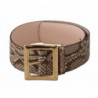 Cintura ampia fibbia metallo dorato pelle esotica beige - 65 CM / 2