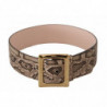 Cintura ampia fibbia metallo dorato pelle esotica beige - 65 CM / 2