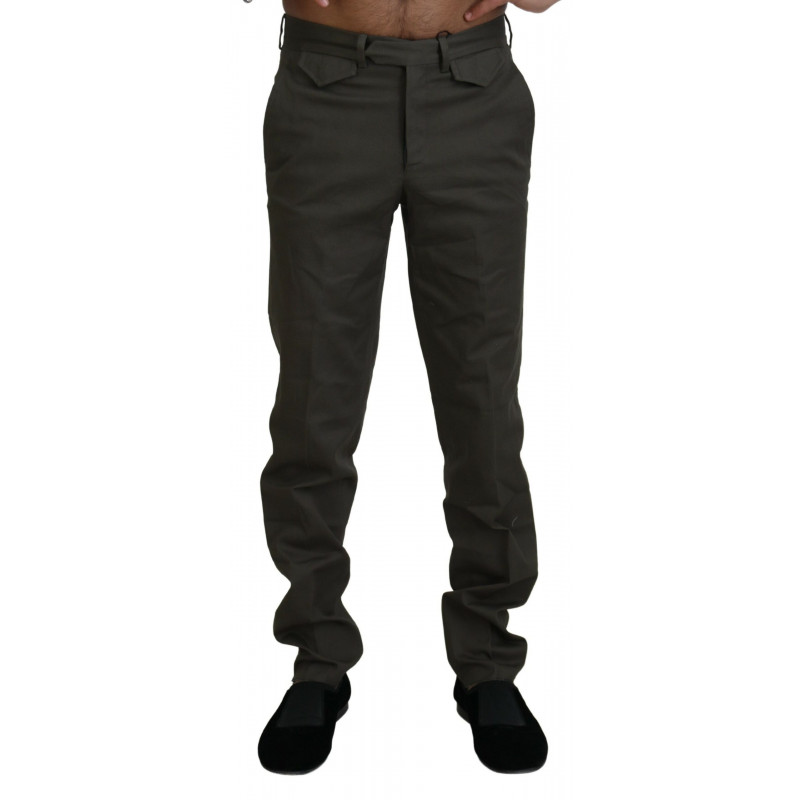 Pantaloni da uomo dal taglio dritto in cotone verde - IT46 - S