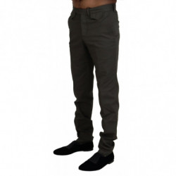 Pantaloni da uomo dal taglio dritto in cotone verde - IT46 - S