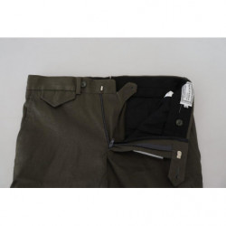 Pantaloni da uomo dal taglio dritto in cotone verde - IT46 - S