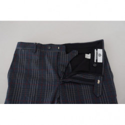 Pantaloni a quadri da uomo in pura lana grigia - IT46 - S