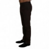 Pantaloni formali da uomo affusolati in cotone marrone - IT48 - M