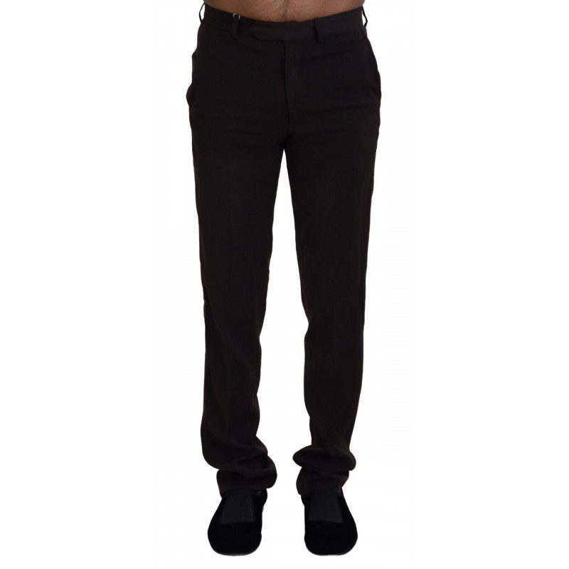 Pantaloni formali da uomo dritti marroni - IT46 - S