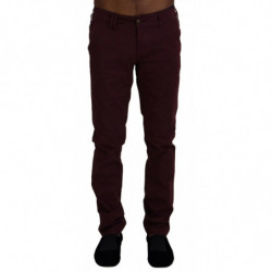 Pantaloni da uomo casual skinny elasticizzati cotone marrone - IT46