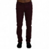 Pantaloni da uomo casual skinny elasticizzati cotone marrone - IT46