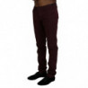 Pantaloni da uomo casual skinny elasticizzati cotone marrone - IT46