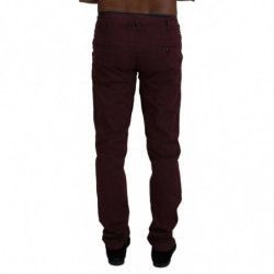 Pantaloni da uomo casual skinny elasticizzati cotone marrone - IT46