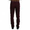 Pantaloni da uomo casual skinny elasticizzati cotone marrone - IT46