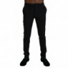 Pantaloni eleganti in viscosa a righe nere - IT46 - S