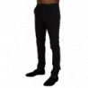 Pantaloni eleganti in viscosa a righe nere - IT46 - S