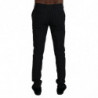 Pantaloni eleganti in viscosa a righe nere - IT46 - S