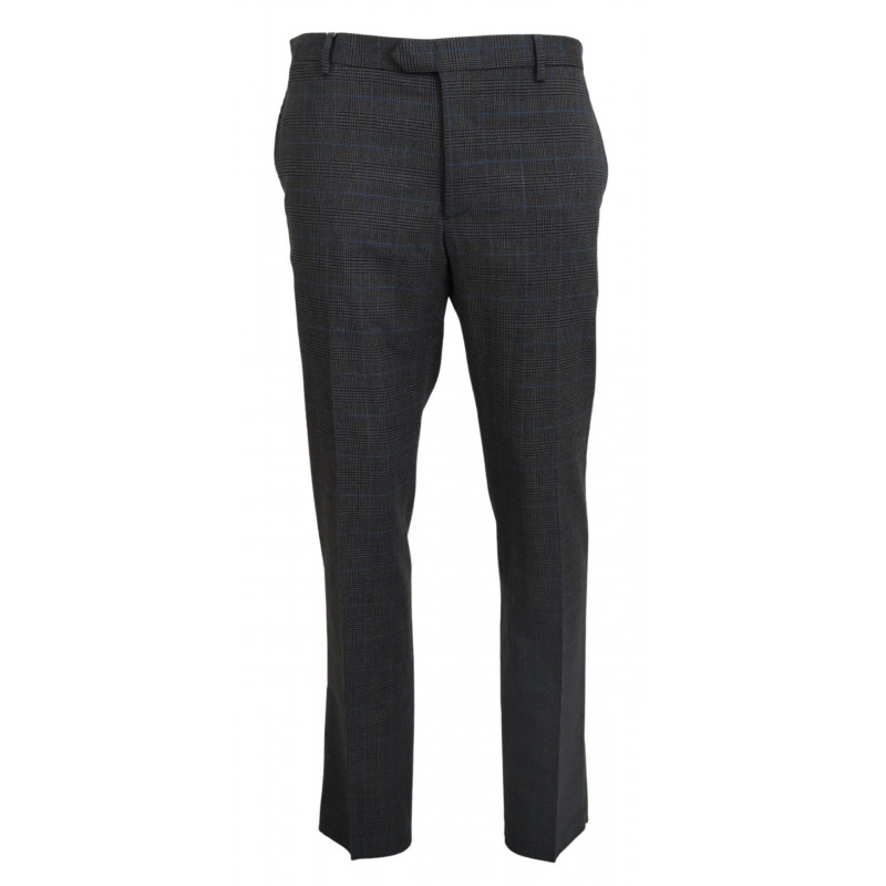 Pantaloni formali in lana a quadri grigi - IT54 - XL