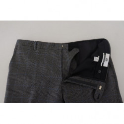 Pantaloni formali in lana a quadri grigi - IT54 - XL