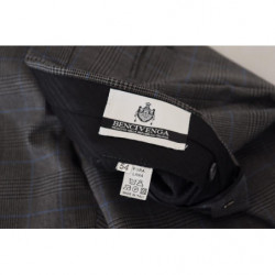 Pantaloni formali in lana a quadri grigi - IT54 - XL