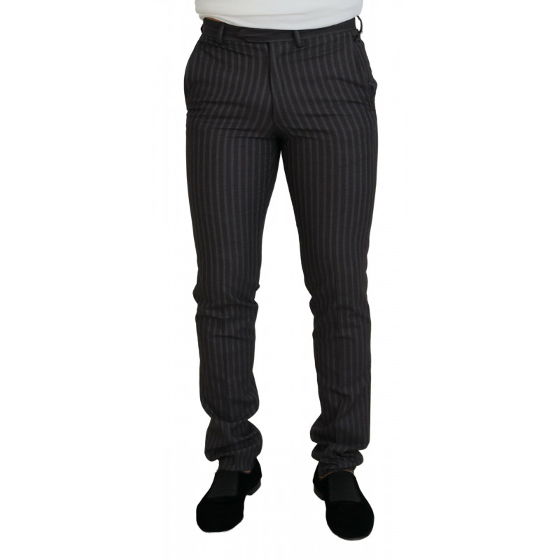 Pantaloni da uomo slim fit a righe marroni - IT48 - M
