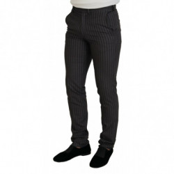 Pantaloni da uomo slim fit a righe marroni - IT48 - M