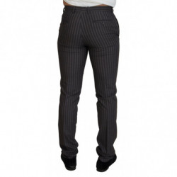 Pantaloni da uomo slim fit a righe marroni - IT48 - M