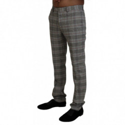 Pantaloni skinny da uomo a quadri grigi - IT46 - S