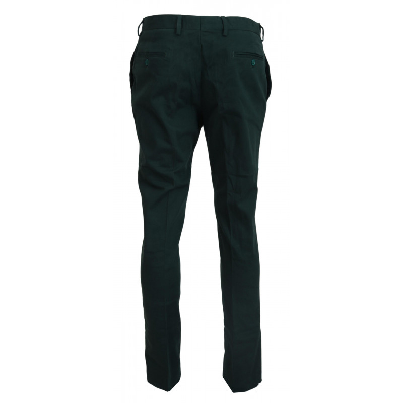 Pantaloni skinny da uomo in cotone verde scuro - IT52 - L