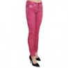 Pantaloni skinny a vita media in velluto rosa - W26