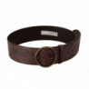Cintura fibbia rotonda logo largo pelle vitello marrone scuro - 90