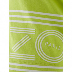 T-shirt gialla in cotone con logo a contrasto sulle maniche - XS