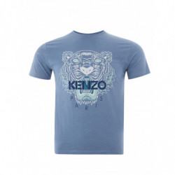 T-shirt blu in cotone con...