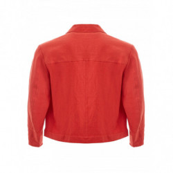 Giacca corta arancione in effetto lino - IT50 - L