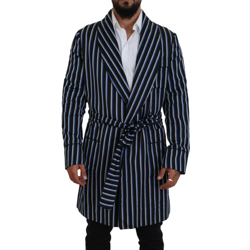 Accappatoio con fodera stampata Martini blu nero - IT48 - M