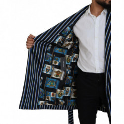 Accappatoio con fodera stampata Martini blu nero - IT48 - M