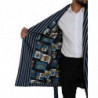 Accappatoio con fodera stampata Martini blu nero - IT48 - M