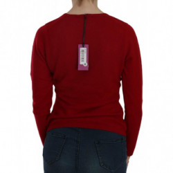 Maglione di cachemire pullover girocollo rosso - M