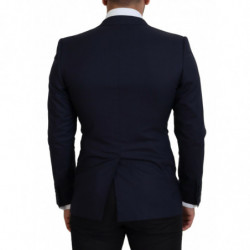 Blazer da cappotto formale slim fit in lana blu - IT46 - S