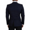 Blazer da cappotto formale slim fit in lana blu - IT46 - S